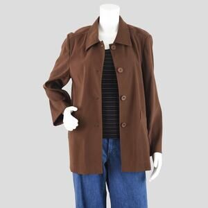 Vintage Leslie Fay Brown Ultrasuede Shirt Jacket, Women's Petite 12